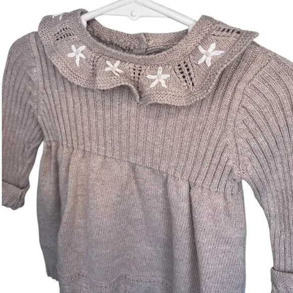 Max Studio Knit Dress with Flower Embroidery - Size 6-9 Months - Picture 3 of 5
